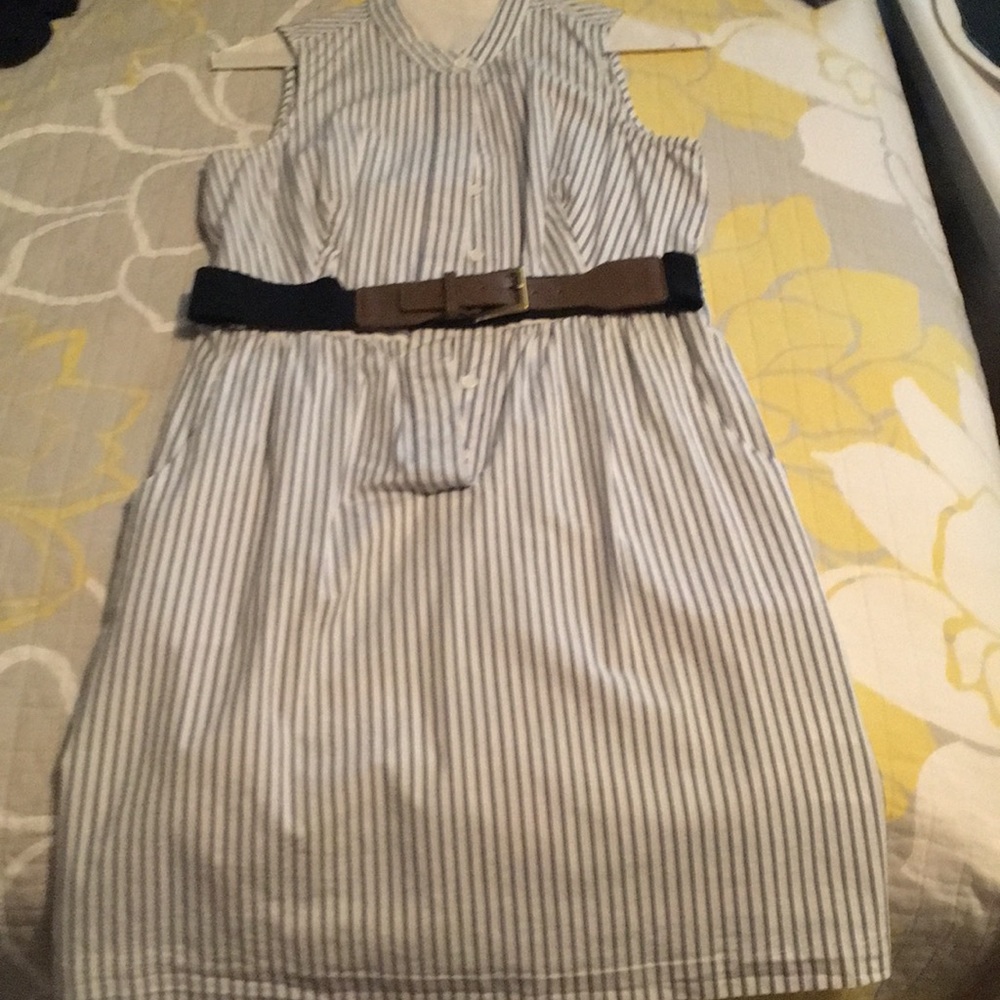 Pin-stripe tank dress